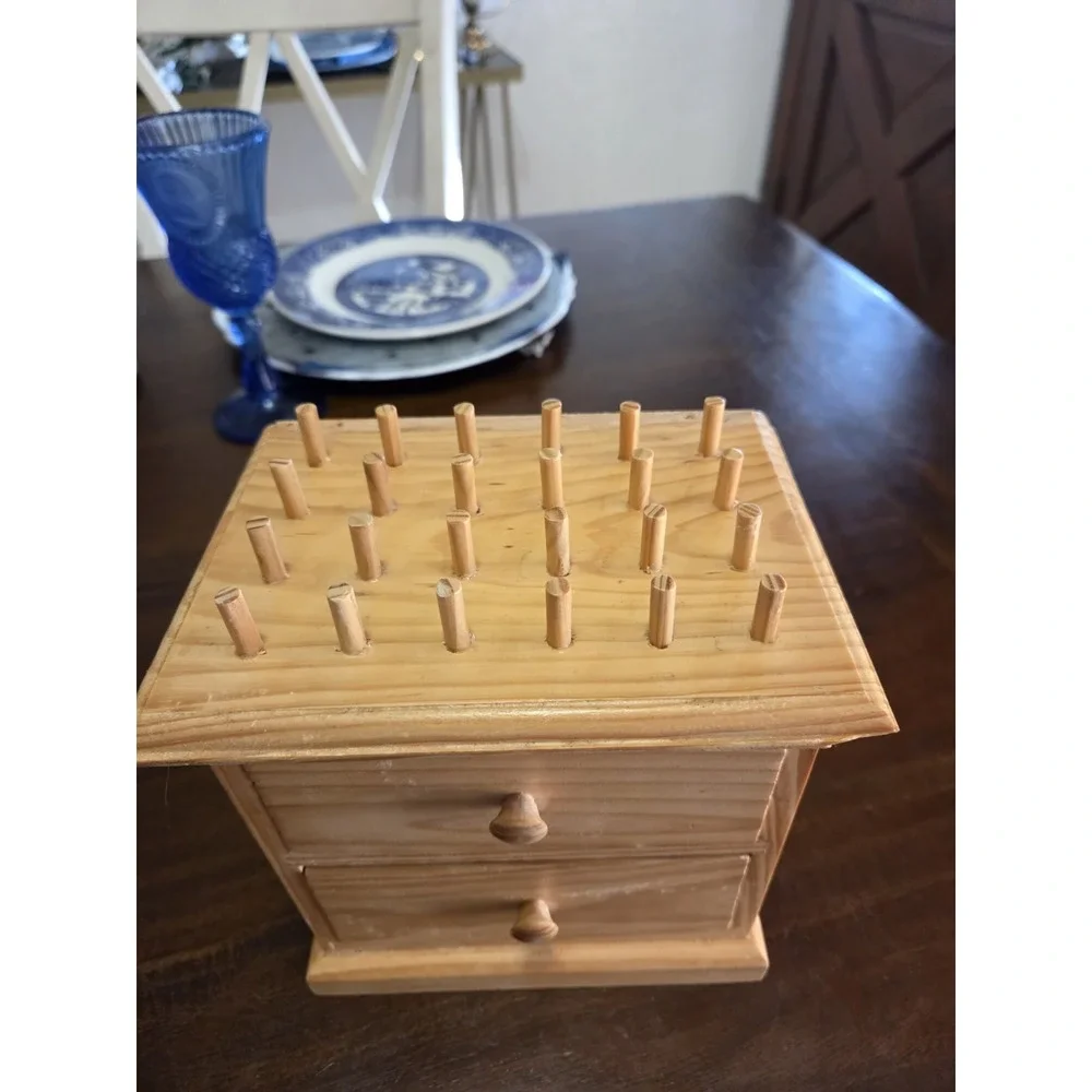 Wooden Sewing Chest, Use As Jewelry Box, Ring Display